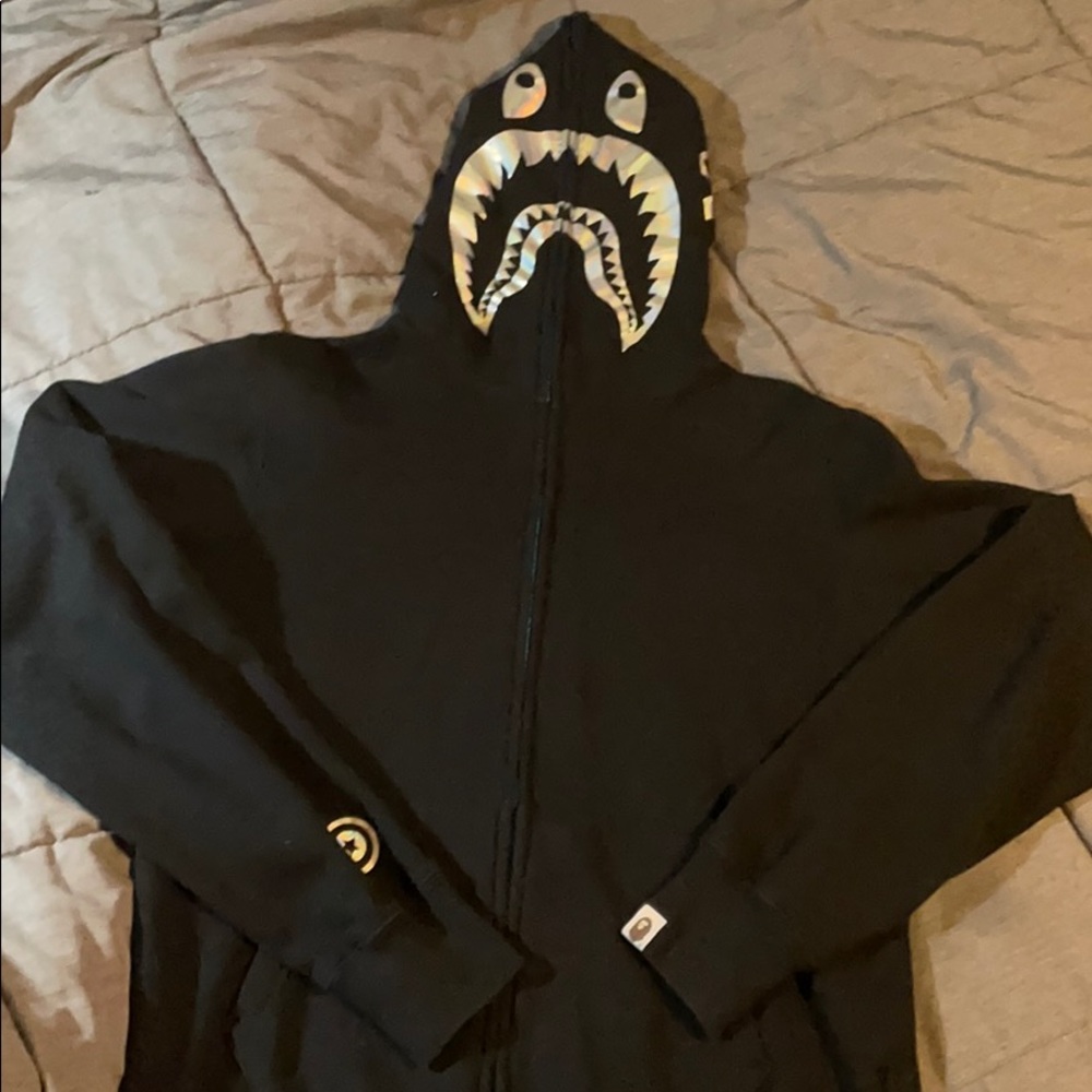 Bape Chrome Iridescent Shark Full Zip Hood… - Picture 1 of 9